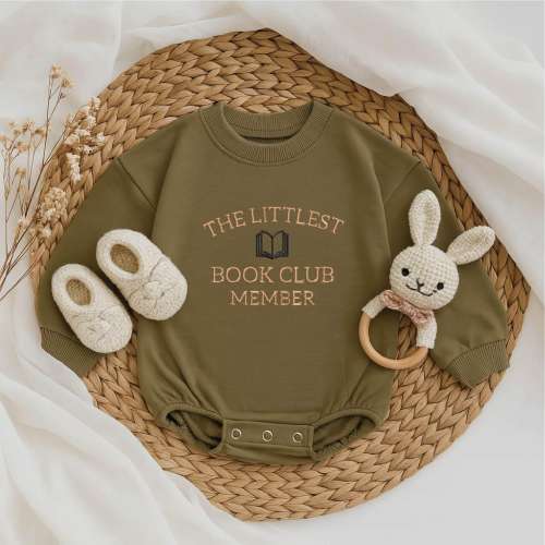The Littlest Book Club Member Baby Romper, Baby Shower Gift, Newborn Outfit, Baby Bodysuit for Readers