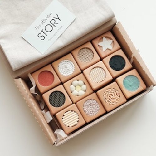 12 Montessori sensory blocks - Wooden toys