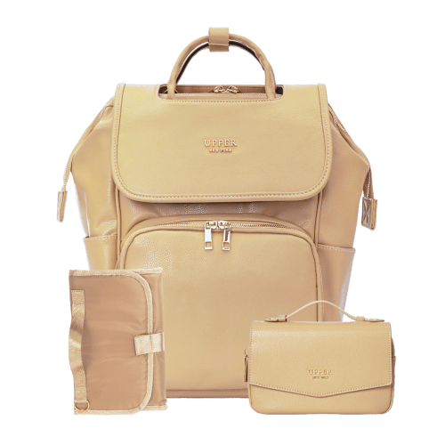 black Leather Diaper Bag Backpack - La Madison™ II - Work & Play Commuter Backpack Gift Set (Limited Edition)