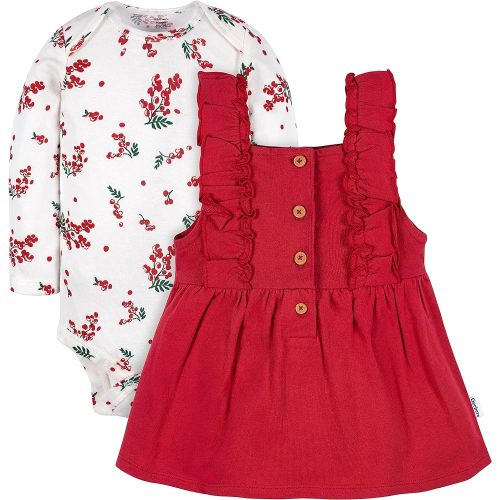 Gerber Baby-Girls Toddler 2 Piece Overall Dress Set