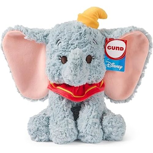 GUND Disney Official Dumbo Plush, Disney Cozys Collection, Dumbo Toys, Elephant Stuffed Animal for Ages 1 and Up, Gray, 10”