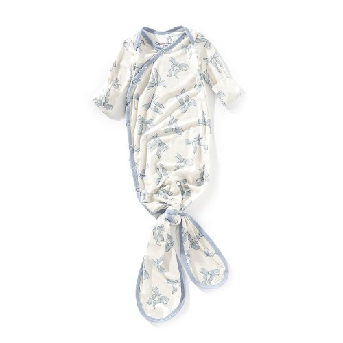 Copper Pearl Baby Girls Newborn-6 Months Daphne Bow Print Long-Sleeve Knotted Gown