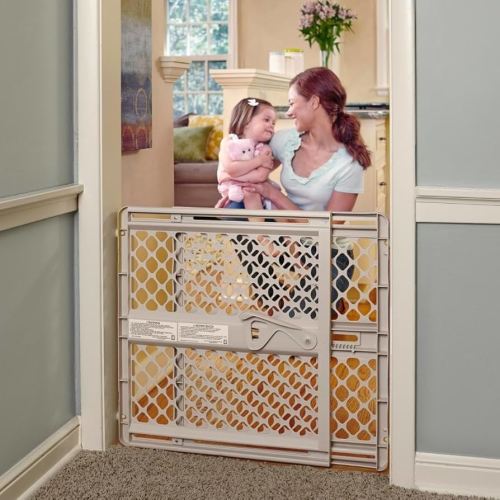 Toddleroo by North States - Supergate Ergo Baby Gate: Plastic Baby Gate for Stairs & Doorways - Adjustable Indoor Safety Gate - Made in USA - 26 to 42 Inches Wide - 26 Inches Tall - Sand