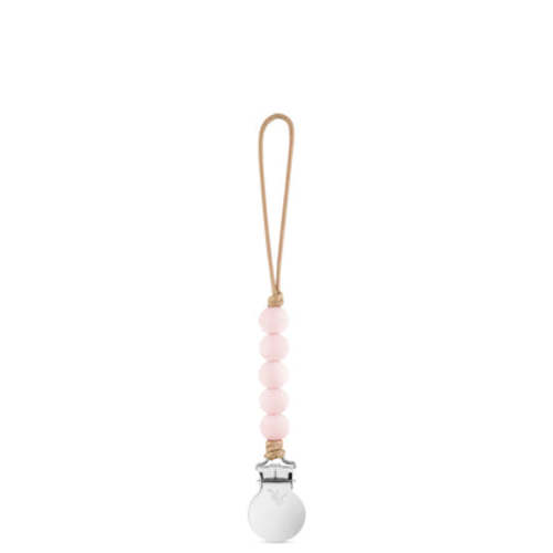 Quinn Cutie Clip - Beaded Teether Pacifier Clip - Blush