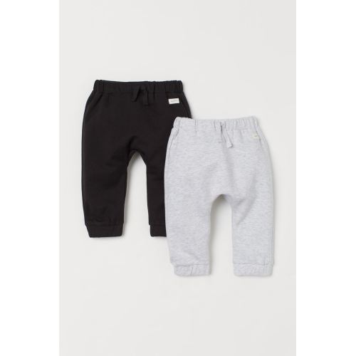 2-pack Joggers, Light gray melange/black
