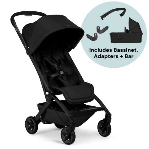 Joolz Aer2 Lightweight Compact Stroller Newborn Bundle - Space Black / Black Carbon