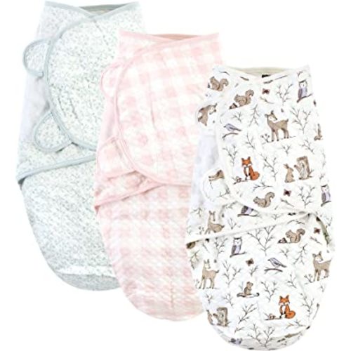 Hudson Baby Unisex Baby Quilted Cotton Swaddle Wrap 3pk