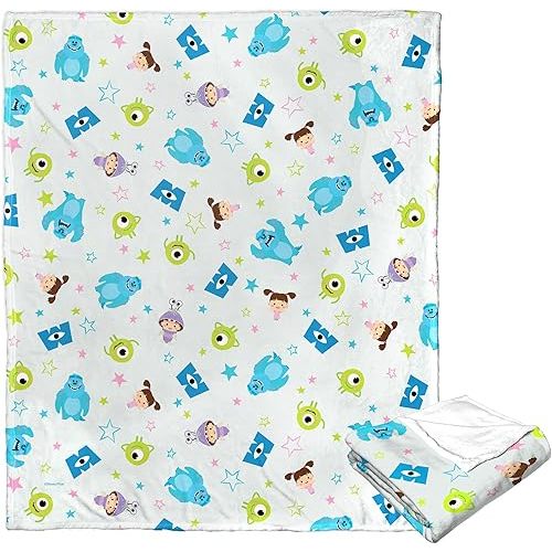 Northwest Disney Wonder of Pixar Silk Touch Throw Blanket, 50" x 60", Classic Monsters
