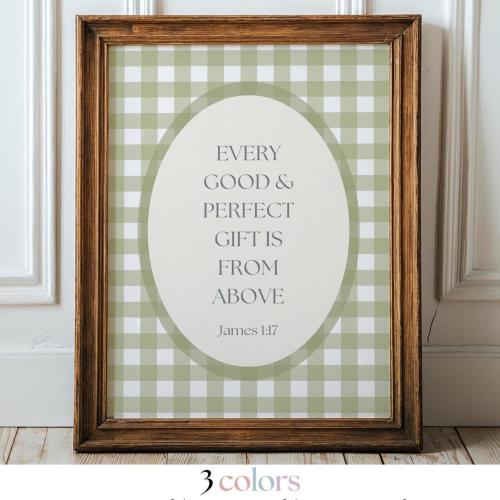 James 1 17 Christian Nursery Art • Print, Framed or Canvas