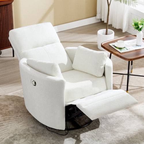 Latitude Run® Experience Unmatched Comfort: Luxury Swivel Rocker Manual Recliner with Adjustable Pillows | Wayfair