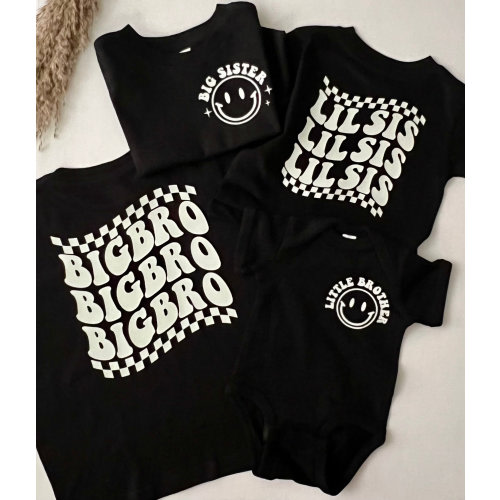 Big Bro Sis Lil Bro Sis Big Kids Tee - infant to adult sizing - Big Brother Boys Girls Toddler Youth Sibling Tees - Pregnancy Announcement