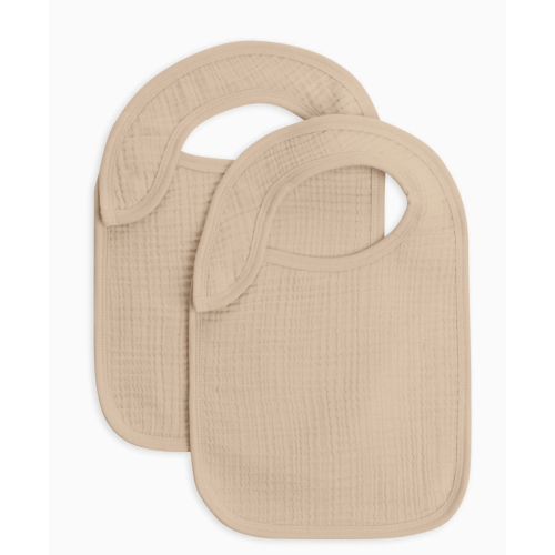 2-Pack Muslin Bibs - Clay
