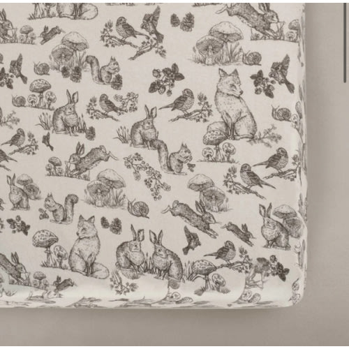Oilo Fable Crib Sheet- Woodland Organic Jersey – Bambi Baby
