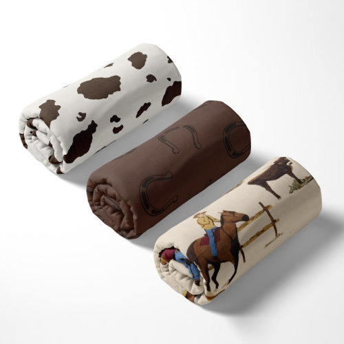 Sweet Jojo Designs Wild West Cowboy Horseshoe Print 3 Pack Fitted Crib Sheets | Wayfair