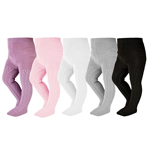 EPEIUS Baby Girl Tights Thick Cable Knit Leggings Stockings Cotton Pantyhose for Newborn Infant Toddler 3/4/5/6 Pack