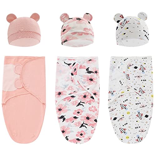 ATONGQI 3-Pack Organic Baby Swaddle Sleep Sacks - Newborn Swaddle Sack - Ergonomic Baby Swaddles 0-3 Months(Pink)