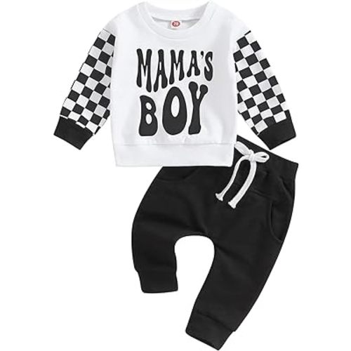 Toddler Baby Boy Outfits Long Sleeve Pocket Pull On Sweatshirt Solid Pants Infant Fall Winter Clothes Set