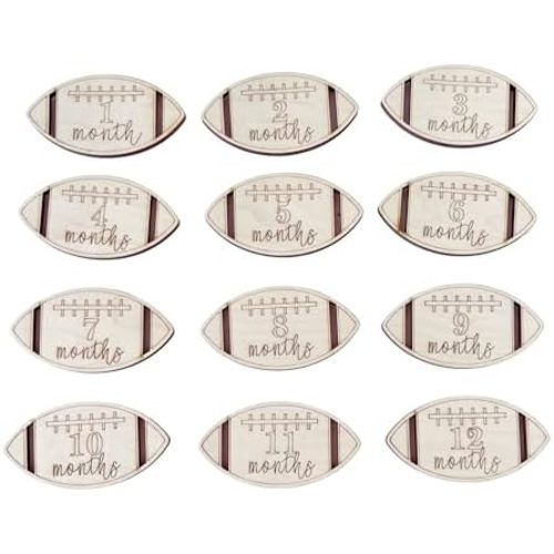 Wooden Monthly Milestone Cards – Baby Age Markers 1-12 Months – Engraved Wooden Discs for Baby Photos – Newborn Milestone Set – Perfect Baby Shower Gift