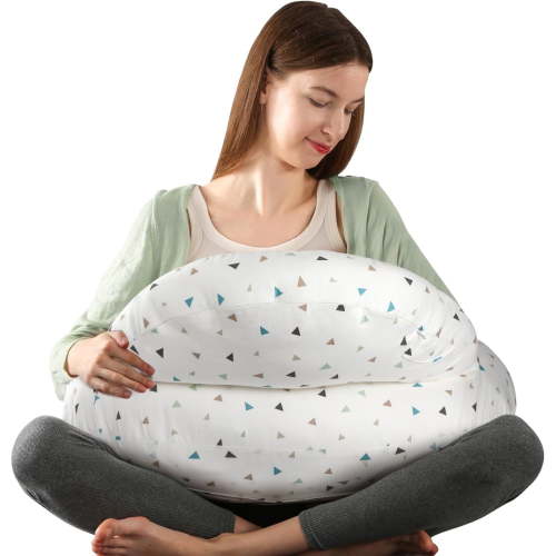 Visuachi Nursing Pillow for Breastfeeding, Breastfeeding Pillows for More Support, Adjustable Waist Strap,Removable Cotton Cover