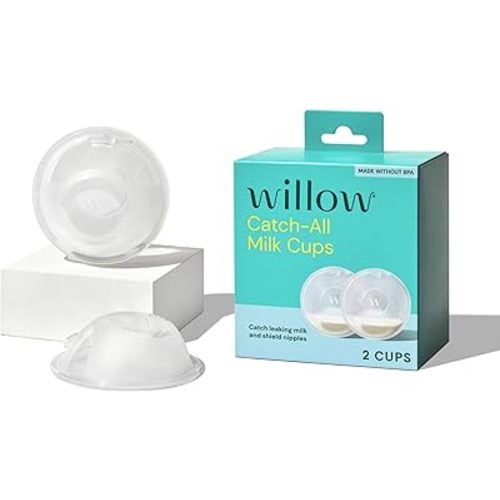 Willow Catch-All Milk Cups, 2 Pack, Wearable Milk Collector for Nursing Moms; Breast Shells for Milk Collection and Protects Sensitive Nipples, Made from BPA-Free and Food-Safe Silicone