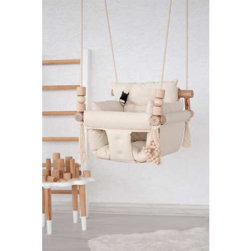 Baby Swing, Cotton Canvas Swing, Quilted Indoor Swing, Garden Swing, Gift For Baby, Swing, Swing with pillow, Handmade Swing