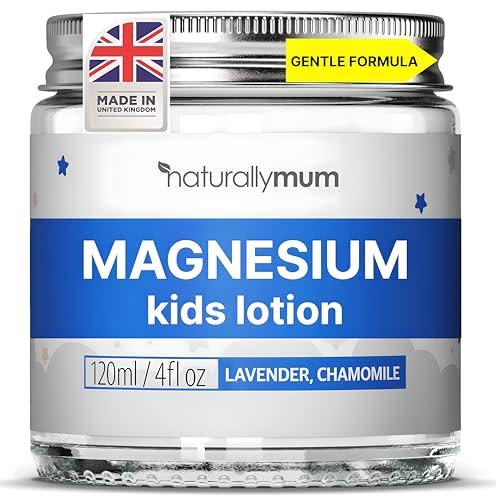 NaturallyMum NATURALLY MUM - Magnesium Lotion for Kids & Babies [NATURAL & SAFE] - Juniors Bedtime Lotion - Magnesium Sleep Cream for Kids & Babies - For Toddlers - Lavender & Chamomile