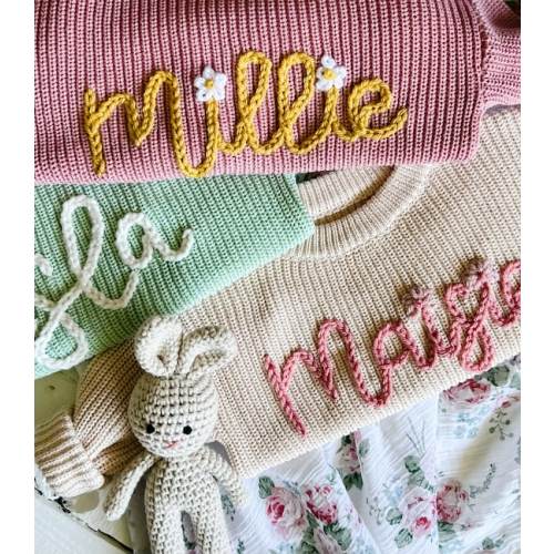 Personalized Hand Embroidered Baby and Toddler Sweaters - Etsy