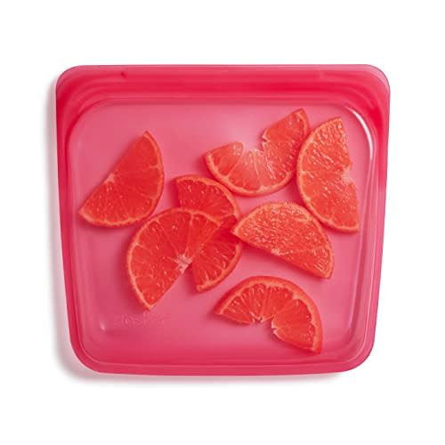 Stasher Platinum Silicone Food Grade Reusable Storage Bag, Raspberry (Sandwich) | Reduce Single-Use Plastic | Cook, Store, Sous Vide, or Freeze | Leakproof, Dishwasher-Safe, Eco-friendly | 28 Oz