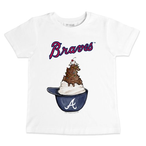 Infant Tiny Turnip White Atlanta Braves Base Stripe Bodysuit