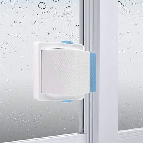 Sliding Glass Door Child Lock - OKEFAN 4 Pack Baby Safety Slide Window Locks for Kids Proof Patio Closet Doors No Drilling Tools Needed (Blue)