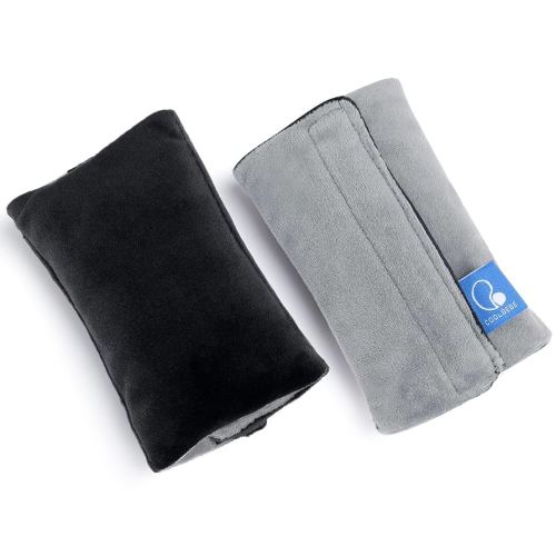 COOLBEBE Car Seat Straps Shoulder Pads for Baby Kids, Super Soft Seat Belt Covers for All Car Seats/Pushchair/Stroller/High Chair（Black/Grey)