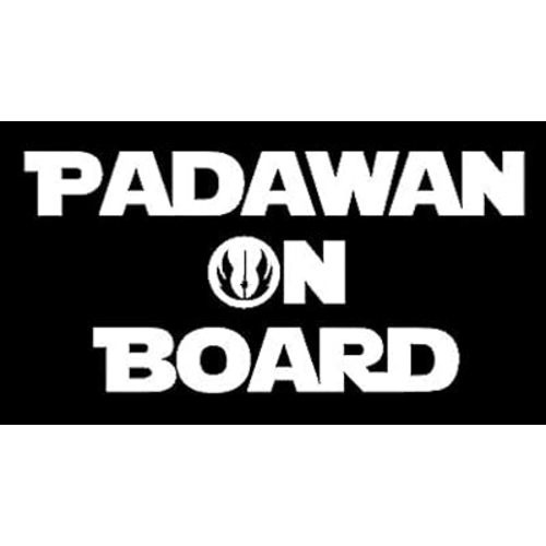 LLI Padawan On Board | Decal Vinyl Sticker | Cars Trucks Vans Walls Laptop | White | 5.5 x 2.7 in | LLI1039