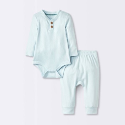 Baby Boys' 2pc Pointelle Set - Cloud Island™ Blue 0-3M