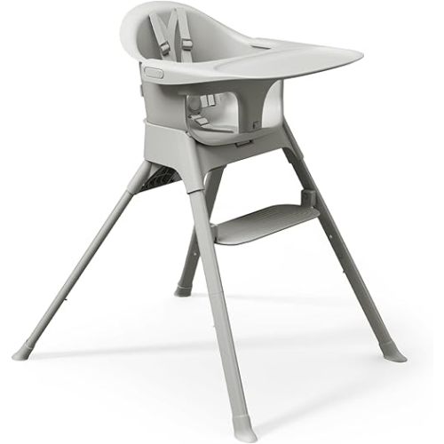 Mompush Olli 7-in-1 Convertible High Chair for Babies and Toddlers – Adjustable Height & Footrest, Dishwasher-Safe Tray, Compact Foldable Design for Easy Storage & Travel, Lightweight Yet Durable