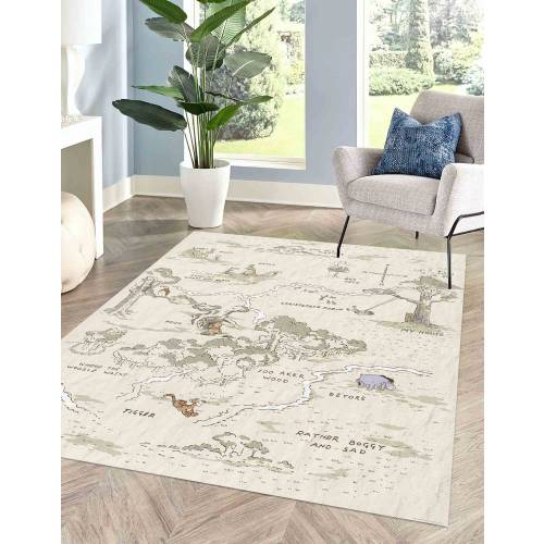 Winnie the Pooh Rug, Hundred Acre Rug, Pooh Rugs, Kids Room Rug, Nursery Rug, Trendy Rug, Gift For Her, Machine Washable Rug, Child Room Rug