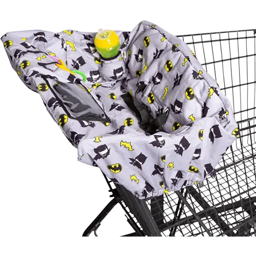 J.L. Childress Warner Bros. Shopping Cart & High Chair Cover for Baby, Kids, & Toddler - Cover for Grocery Carts & Restaurants, Universal Fit - Batman