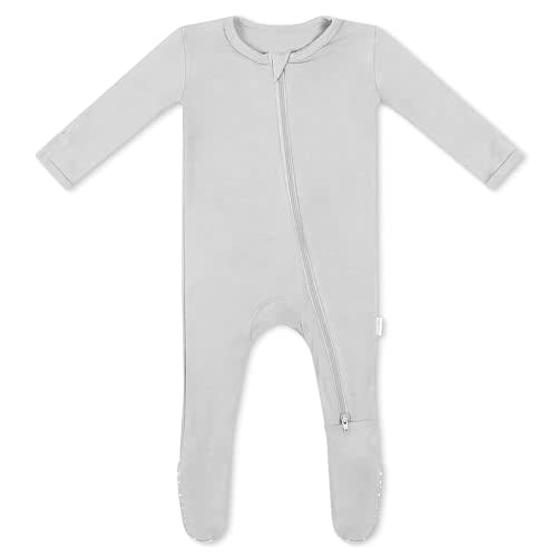 Soft Baby Bamboo Viscose Footie Pajamas, Zipper Closure, 0-24 Months