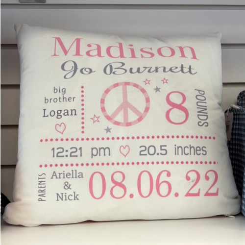 Birth Announcement Pillow