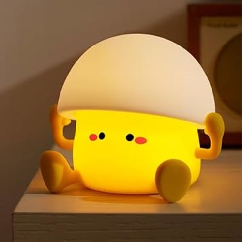 LED Egg Night Light, 3 Level Dimmable Nursery Decor, Cute Lamp Silicone Squishy Light, Rechargeable Bedside Touch Lamp for Breastfeeding Toddler Baby Kids Decor