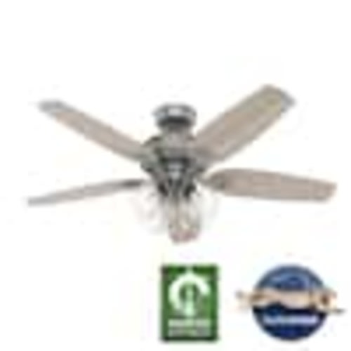 Hunter Channing 52 in. Hunter Express Indoor Matte Silver Ceiling Fan with Light Kit Included 52168
