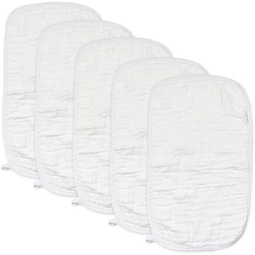 HonestBaby Unisex Baby Multipack Woven Burp Cloths Soft Absorbent Multi-Layered 100% Organic Cotton