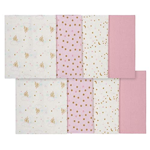 Gerber Unisex-Baby 8-Pack Cotton Flannel Burp Cloths