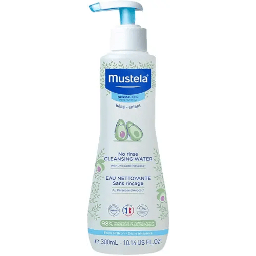 Mustela Baby Cleansing Water - No-Rinse Micellar Water - with Natural Avocado & Aloe Vera - for Baby's Face, Body & Diaper - 1 or 2-Pack - Various Sizes