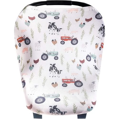 Copper Pearl Multi-Use Cover: Car Seat Covers, Nursing Cover, and Stroller Cover for Sun - Stretchy Fabric, All-Season Use, Stylish Designs, Easy Access for Moms - Jo