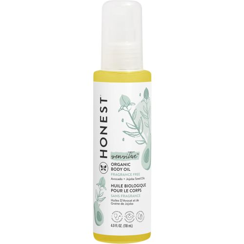 The Honest Company Organic Body Oil, 4.0 fl oz (Pack of 1) | Gentle for Baby, Fragrance Free, Plant-Based, Hypoallergenic