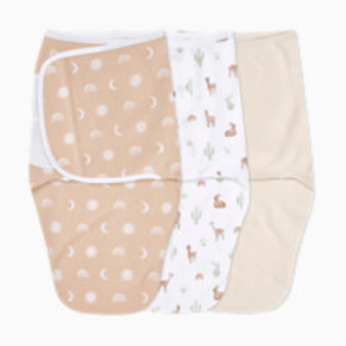 Aden + Anais Essentials Cotton Wrap Swaddles No Zip (3 Pack) - Desert Sun, 0-3 M, 3