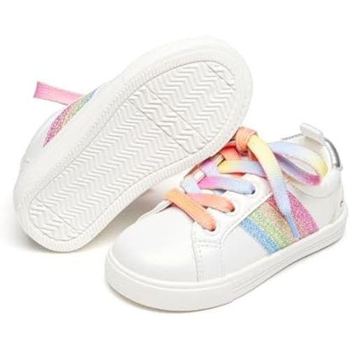Felix & Flora Toddler/Little Kid Girls Running Shoes Sports Sneakers Princess Casual Glitter Shoes.