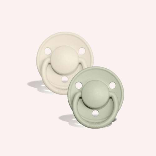 Round De Lux Silicone Dummy Duo - Ivory/Sage