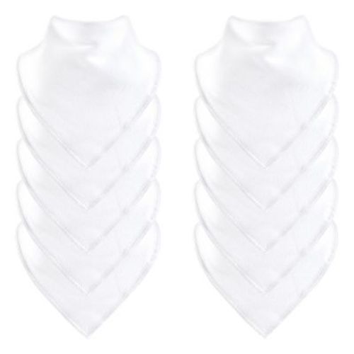 Hudson Baby Infant Cotton Fleece Bandana Bibs 10pk, White, One Size