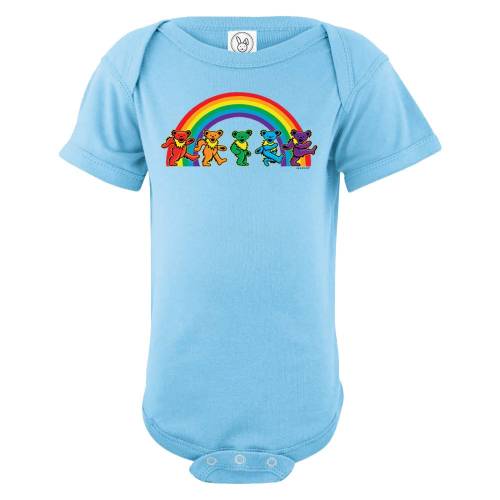 Grateful Dead Rainbow Bears Baby Short Sleeve One Piece